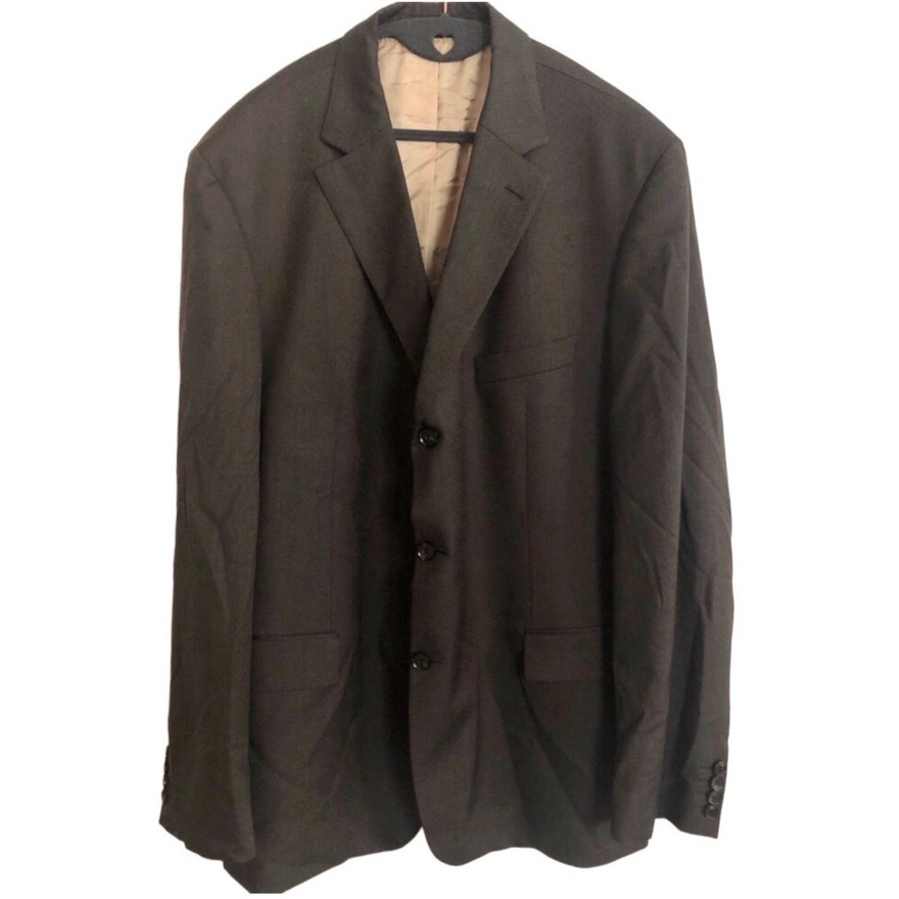 Hugo Boss Suit Coat Jacket - Brown Wool & Silk - Authentic - Size 50R